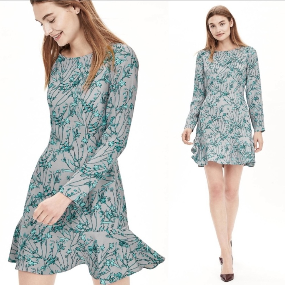 Banana Republic Floral Long Sleeve Dress